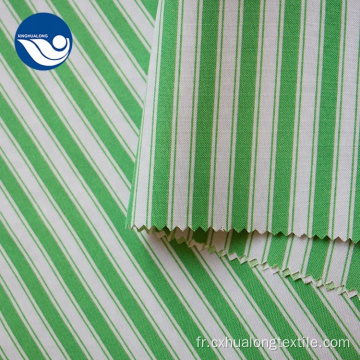 Tissu 100% polyester mini tissé à rayures vertes